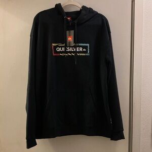 Quiksilver Multicolor Logo Black Hoodie
